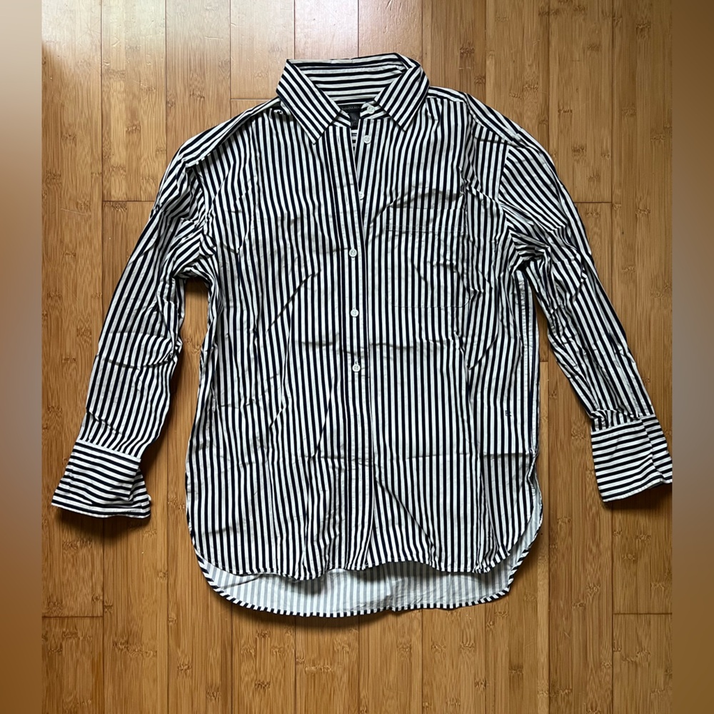 Banana Republic Monochrome Striped Button-Down Shirt